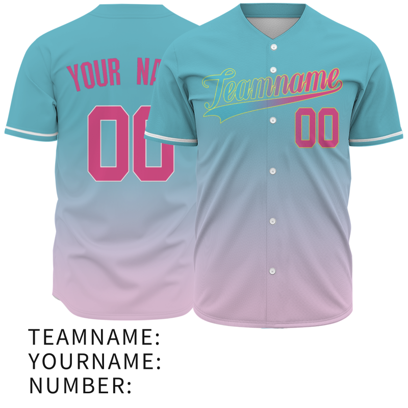 Custom Blue Purple Gradient Classic Style Fashion Design Authentic Baseball Jersey