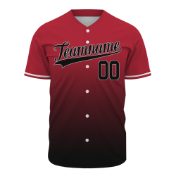 Custom Red Black Gradient Classic Style Fashion Design Authentic Baseball Jersey