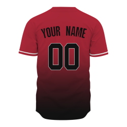 Custom Red Black Gradient Classic Style Fashion Design Authentic Baseball Jersey