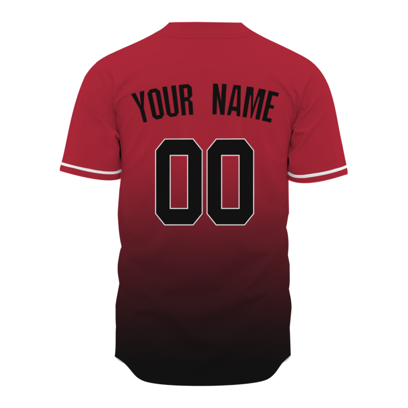 Custom Red Black Gradient Classic Style Fashion Design Authentic Baseball Jersey