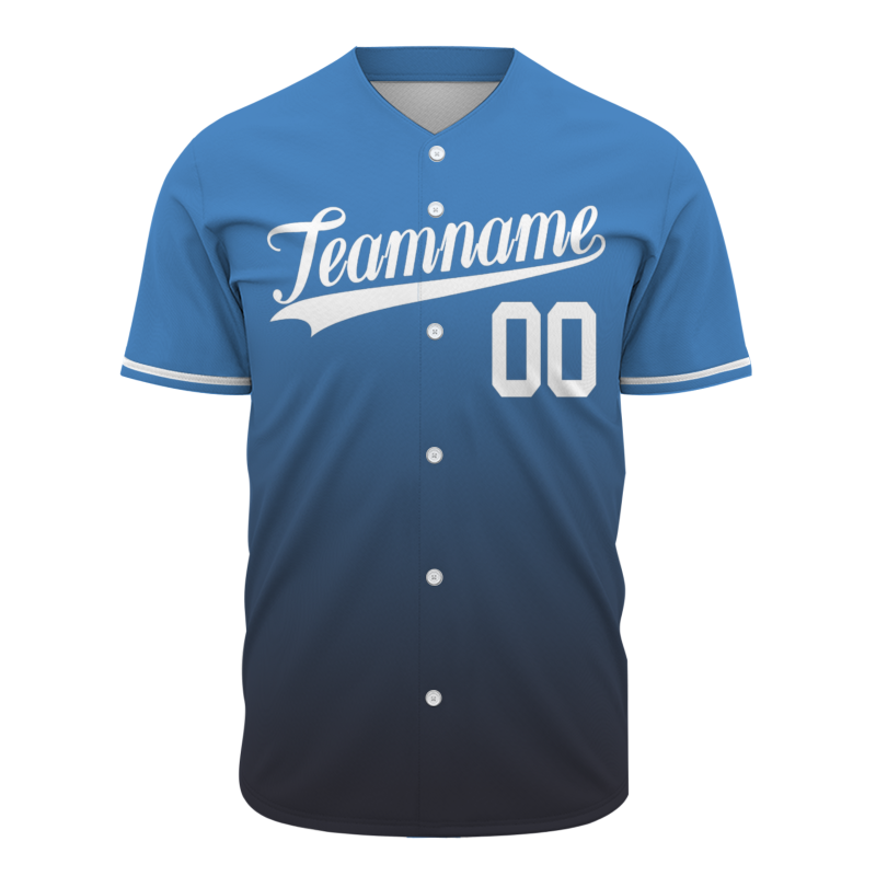Custom Blue Black Gradient Classic Style Fashion Design Authentic Baseball Jersey