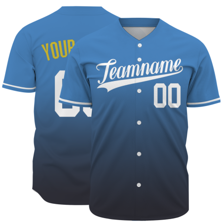 Custom Blue Black Gradient Classic Style Fashion Design Authentic Baseball Jersey
