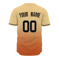 Custom Khaki Orange Gradient Classic Style Fashion Design Authentic Baseball Jersey