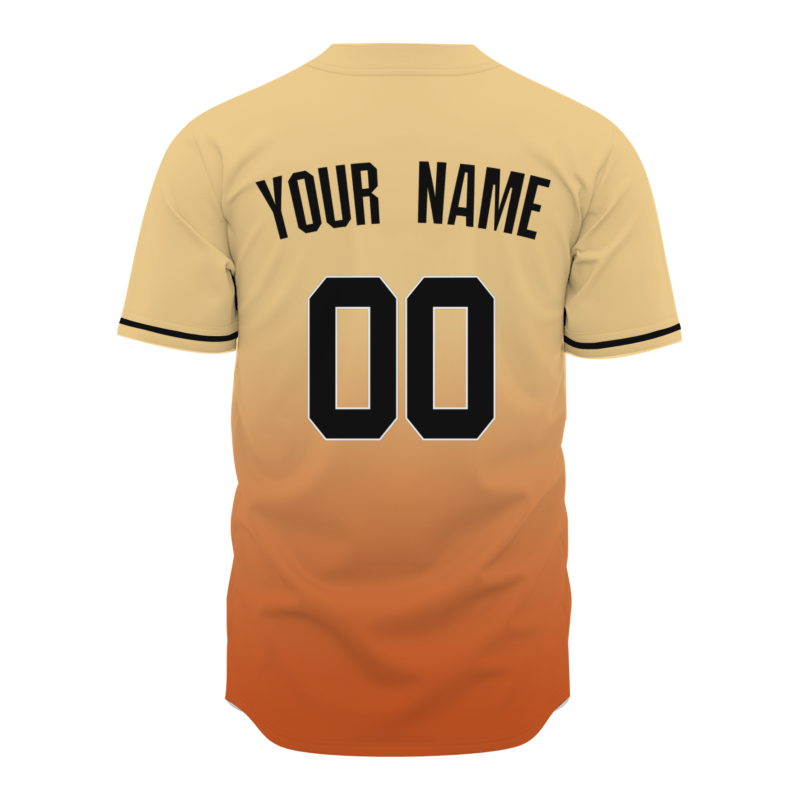Custom Khaki Orange Gradient Classic Style Fashion Design Authentic Baseball Jersey