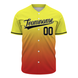 Custom Yellow Orange Gradient Classic Style Fashion Design Authentic Baseball Jersey