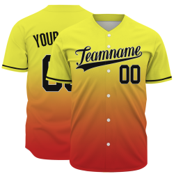 Custom Yellow Orange Gradient Classic Style Fashion Design Authentic Baseball Jersey