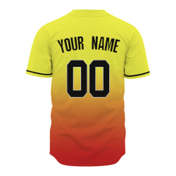 Custom Yellow Orange Gradient Classic Style Fashion Design Authentic Baseball Jersey
