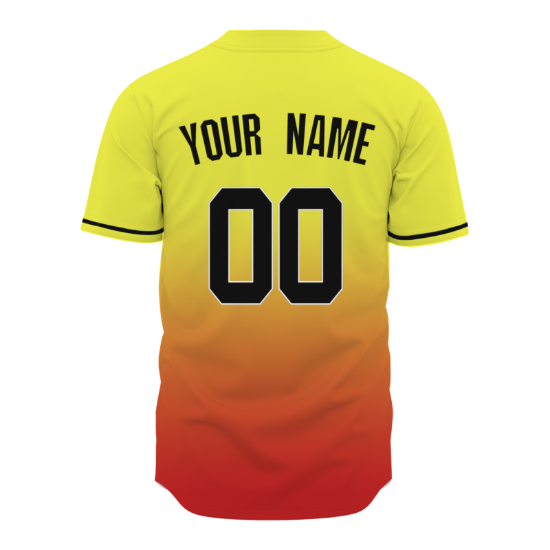 Custom Yellow Orange Gradient Classic Style Fashion Design Authentic Baseball Jersey