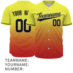 Custom Yellow Orange Gradient Classic Style Fashion Design Authentic Baseball Jersey