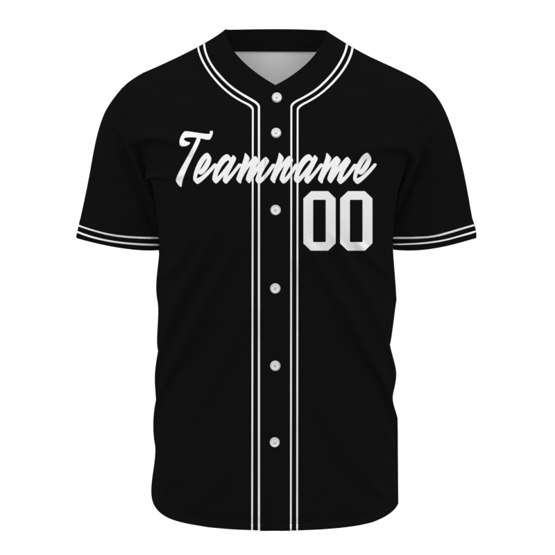 Custom Black White Classic Style Fashion Design Authentic Baseball Jersey