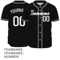 Custom Black White Classic Style Fashion Design Authentic Baseball Jersey