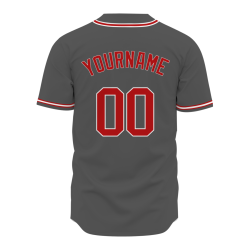 Custom Dark Gray Red Classic Style Fashion Design Authentic Baseball Jersey