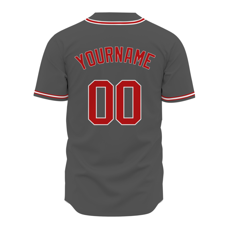 Custom Dark Gray Red Classic Style Fashion Design Authentic Baseball Jersey