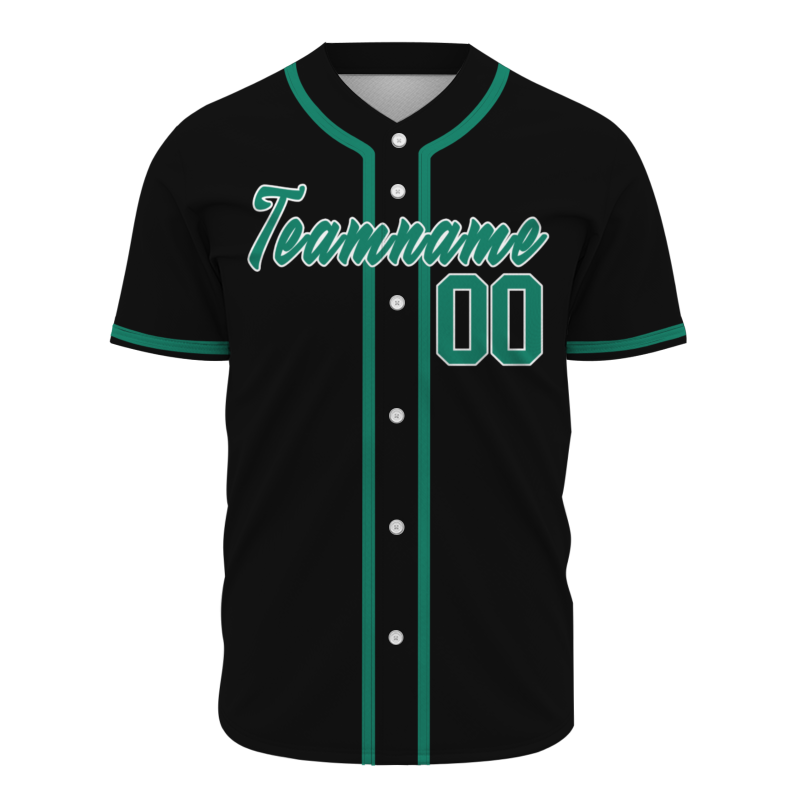 Custom Black Green Classic Style Fashion Design Authentic Baseball Jersey