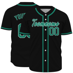 Custom Black Green Classic Style Fashion Design Authentic Baseball Jersey