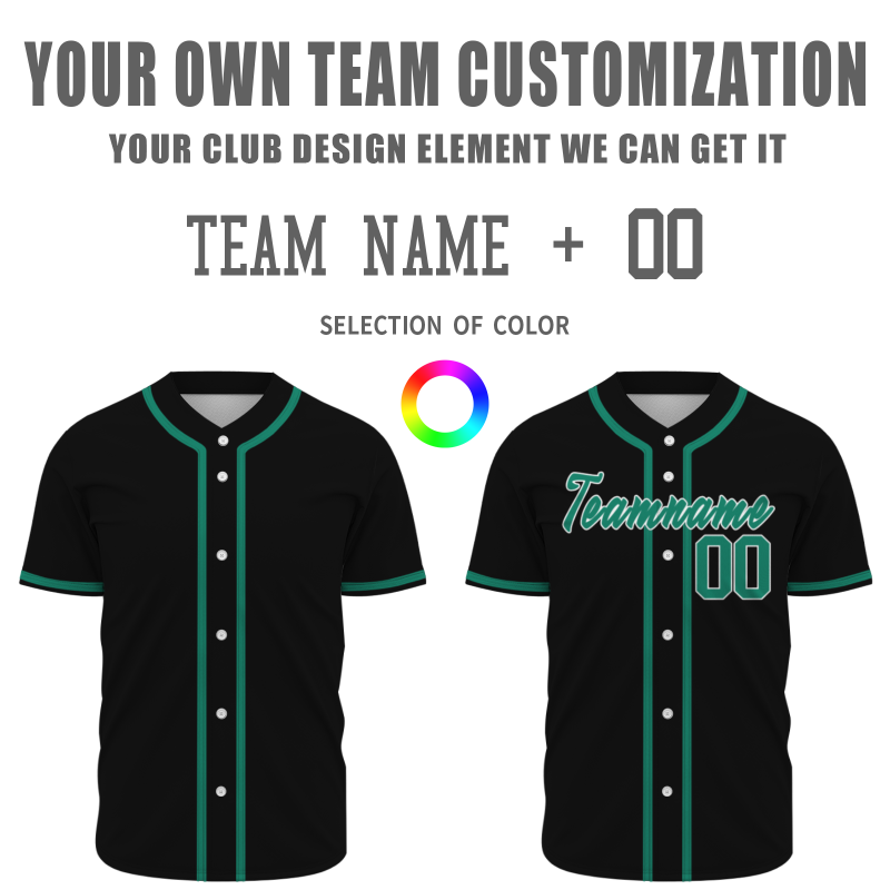 Custom Black Green Classic Style Fashion Design Authentic Baseball Jersey