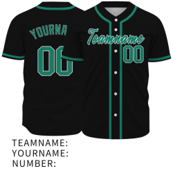 Custom Black Green Classic Style Fashion Design Authentic Baseball Jersey