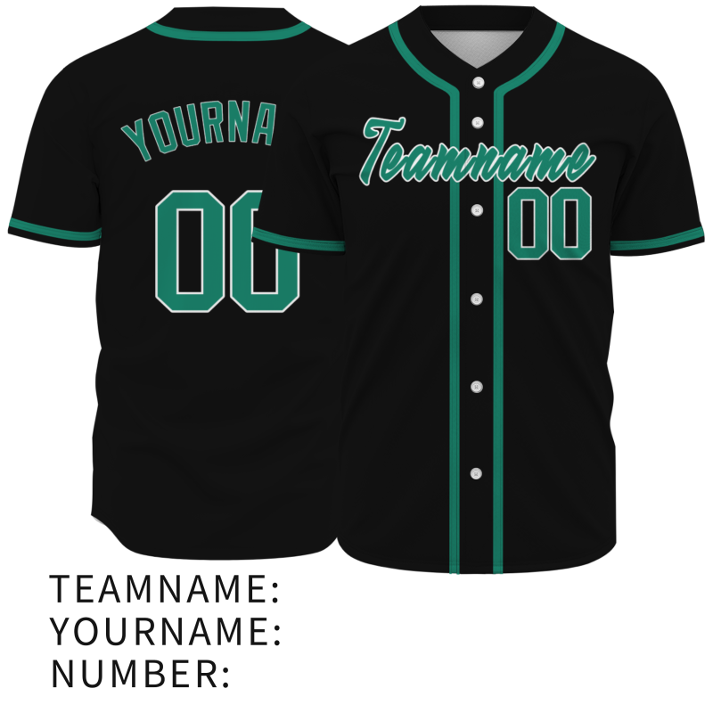 Custom Black Green Classic Style Fashion Design Authentic Baseball Jersey