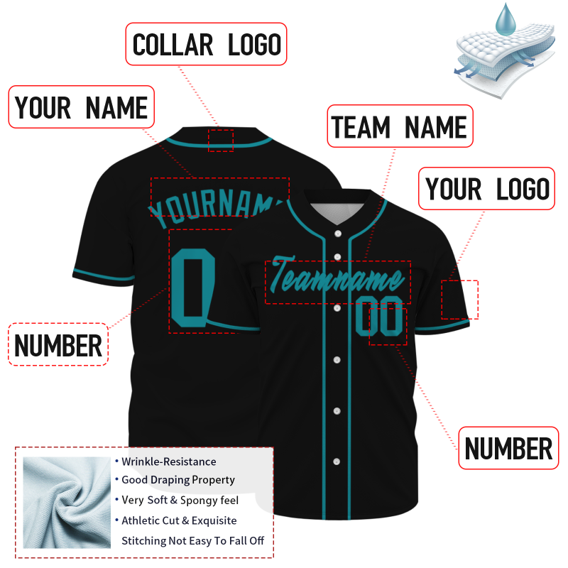 Custom Black GreenFashion Design Classic Style Authentic Baseball Jersey