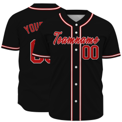 Custom Red Black White Fashion Design Classic Style Authentic Baseball Jersey