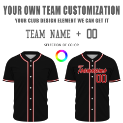 Custom Red Black White Fashion Design Classic Style Authentic Baseball Jersey