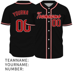 Custom Red Black White Fashion Design Classic Style Authentic Baseball Jersey