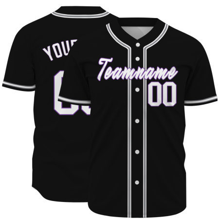 Custom Black Gray Purple Fashion Design Classic Style Authentic Baseball Jersey