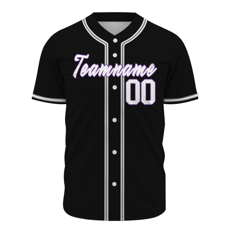 Custom Black Gray Purple Fashion Design Classic Style Authentic Baseball Jersey