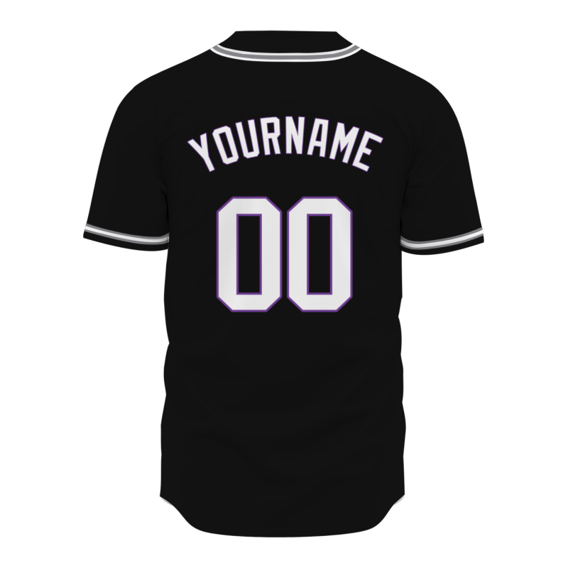 Custom Black Gray Purple Fashion Design Classic Style Authentic Baseball Jersey