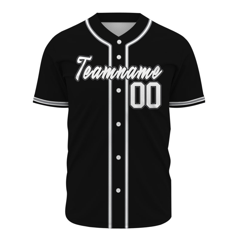Custom Black Gray White Fashion Design Classic Style Authentic Baseball Jersey