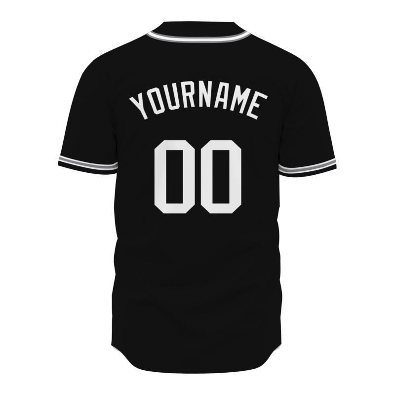 Custom Black Gray White Fashion Design Classic Style Authentic Baseball Jersey