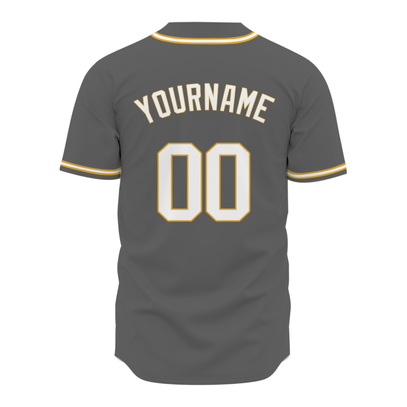 Custom Gray White Yellow Fashion Design Classic Style Authentic Baseball Jersey