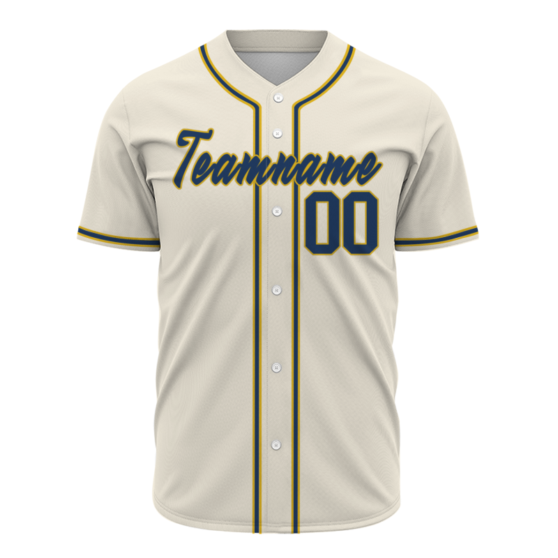 Custom  Beige Golden Black Baseball Jersey Personalized Fashion Classic Style Design Authentic