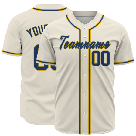 Custom  Beige Golden Black Baseball Jersey Personalized Fashion Classic Style Design Authentic
