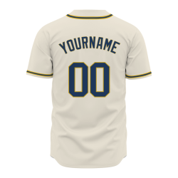Custom  Beige Golden Black Baseball Jersey Personalized Fashion Classic Style Design Authentic