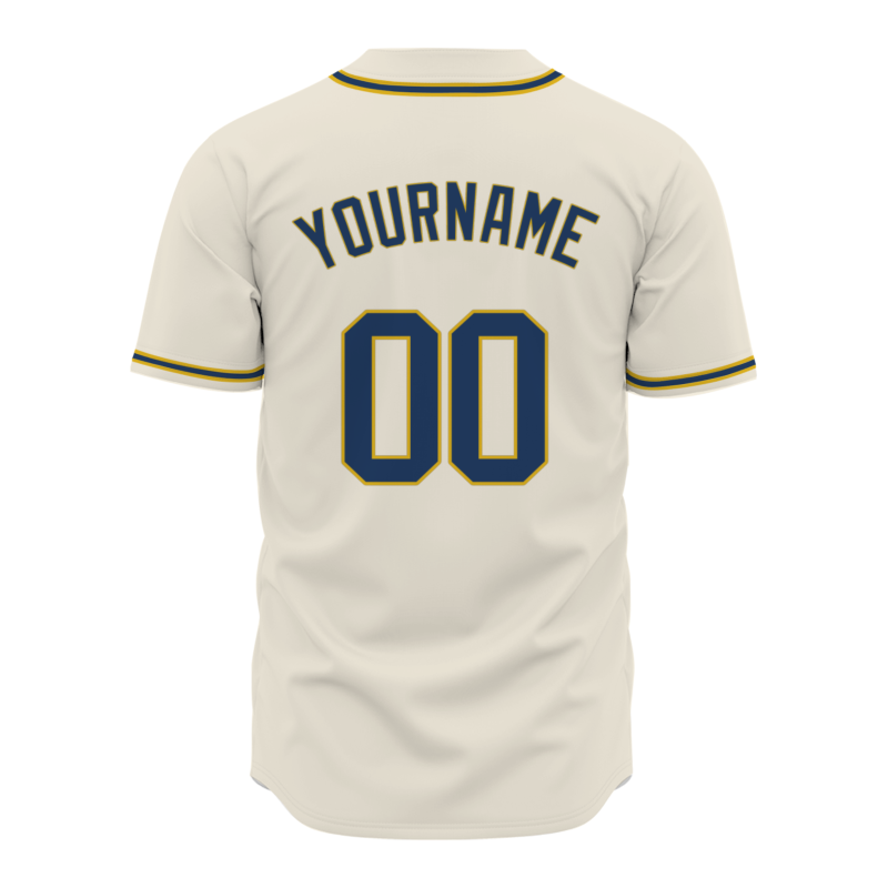Custom  Beige Golden Black Baseball Jersey Personalized Fashion Classic Style Design Authentic