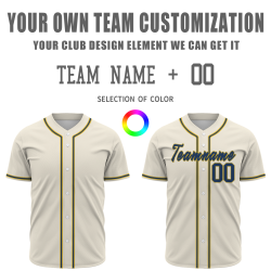 Custom  Beige Golden Black Baseball Jersey Personalized Fashion Classic Style Design Authentic