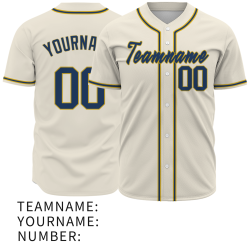 Custom  Beige Golden Black Baseball Jersey Personalized Fashion Classic Style Design Authentic