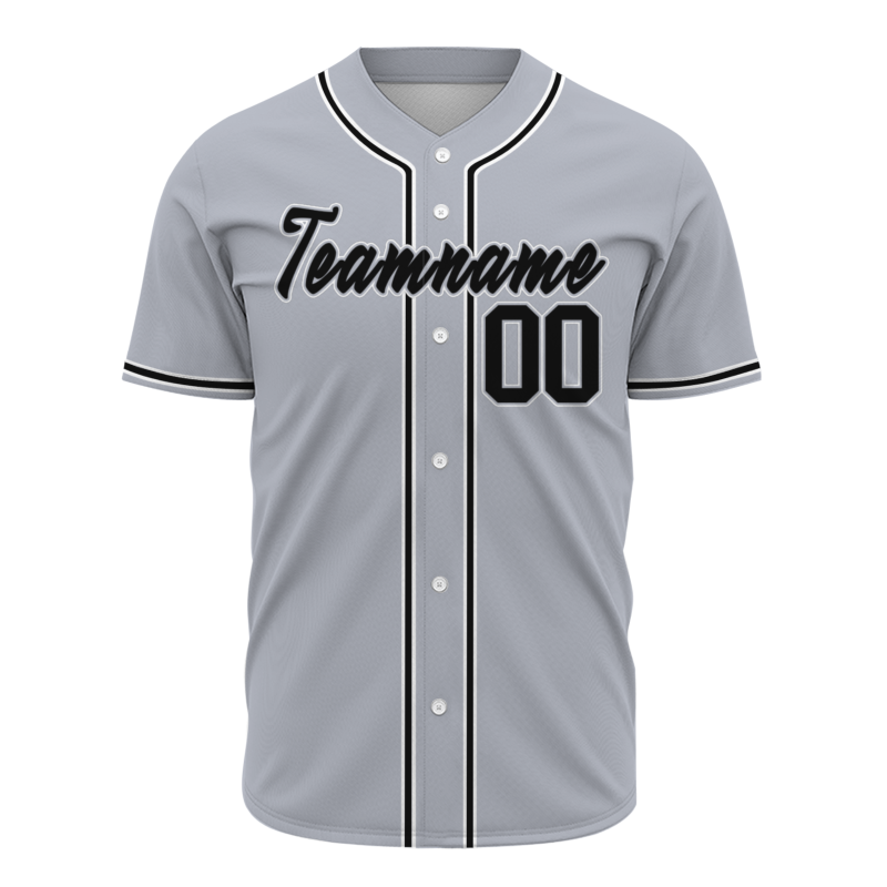 Custom Gray White-Black Baseball Jersey Personalized Fashion Classic Style Design Authentic