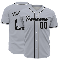 Custom Gray White-Black Baseball Jersey Personalized Fashion Classic Style Design Authentic