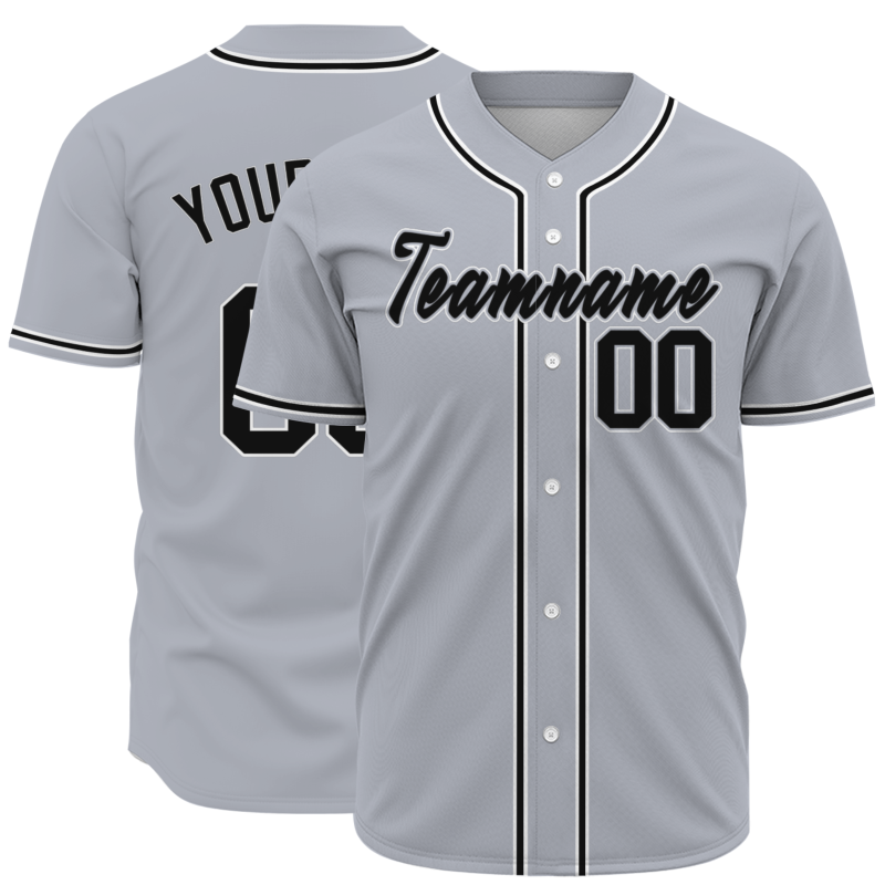 Custom Gray White-Black Baseball Jersey Personalized Fashion Classic Style Design Authentic