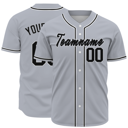 Custom Gray White-Black Baseball Jersey Personalized Fashion Classic Style Design Authentic