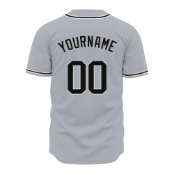 Custom Gray White-Black Baseball Jersey Personalized Fashion Classic Style Design Authentic