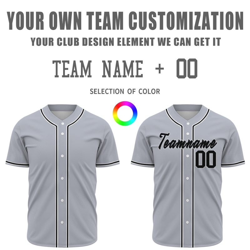 Custom Gray White-Black Baseball Jersey Personalized Fashion Classic Style Design Authentic