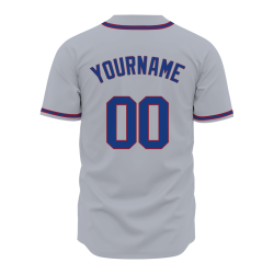 Custom Gray Red Blue Baseball Jersey Personalized Fashion Classic Style Design Authentic