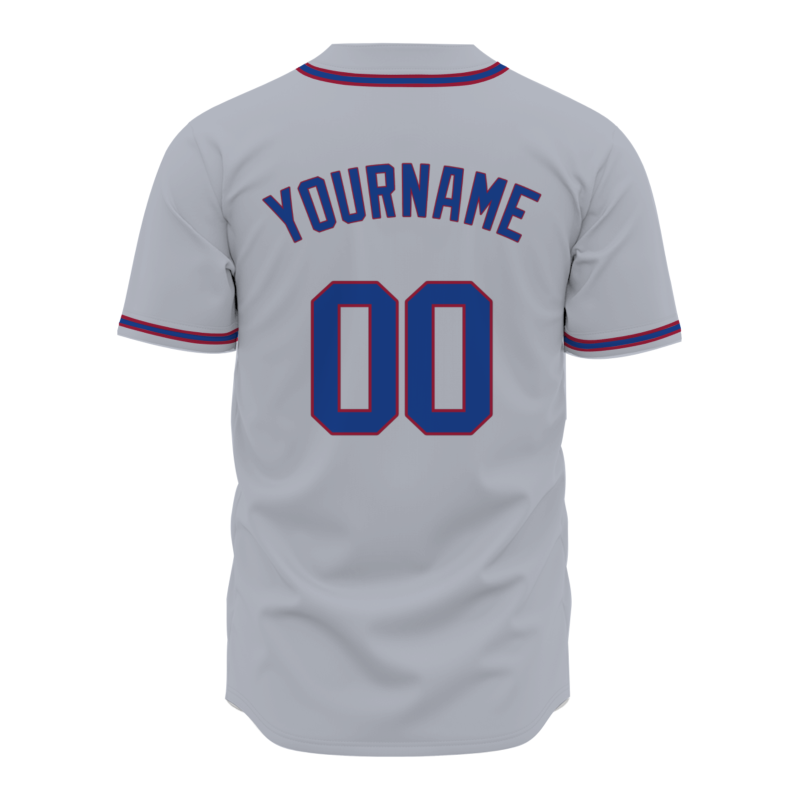 Custom Gray Red Blue Baseball Jersey Personalized Fashion Classic Style Design Authentic