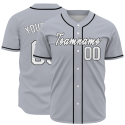 Custom  Gray Black - White Baseball Jersey Personalized Fashion Classic Style Design Authentic