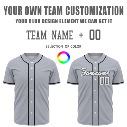 Custom  Gray Black - White Baseball Jersey Personalized Fashion Classic Style Design Authentic