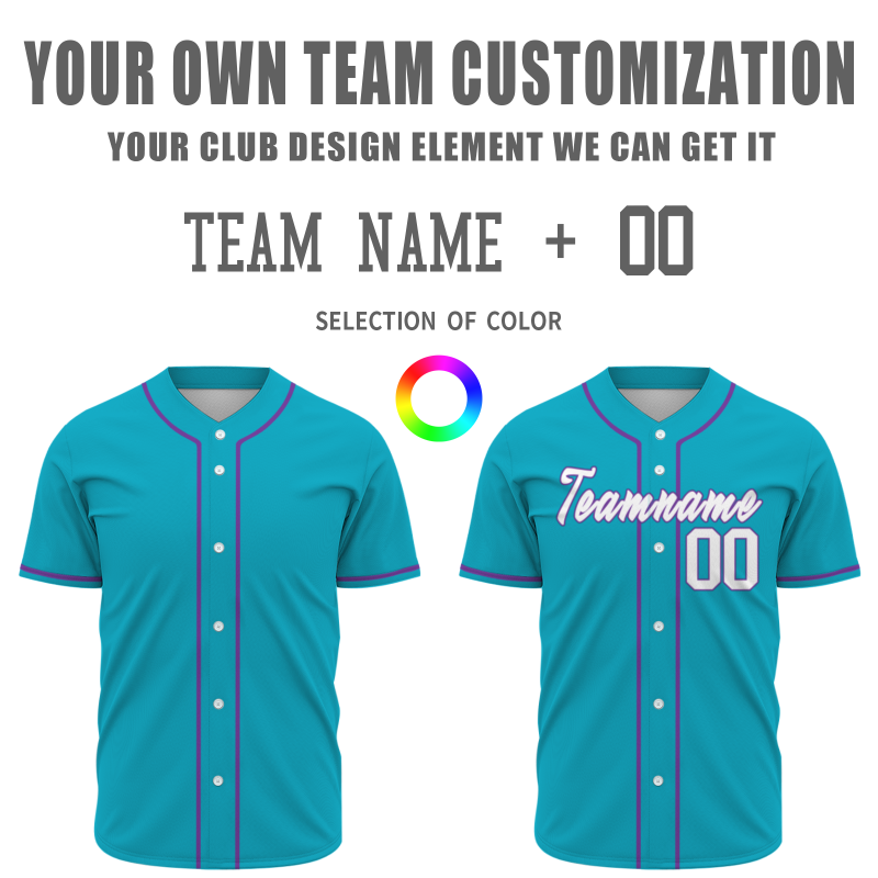 Custom  Blue White Purple Baseball Jersey Personalized Fashion Classic Style Design Authentic