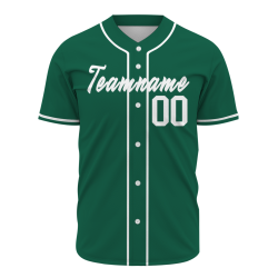 Custom  Green White Personalized Fashion Classic Style Design Authentic Baseball Jersey